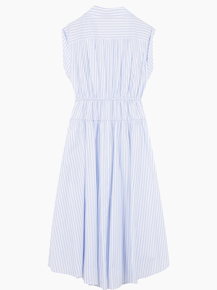 White sleeveless dress with stripes - null - White | Sisley K image number 2